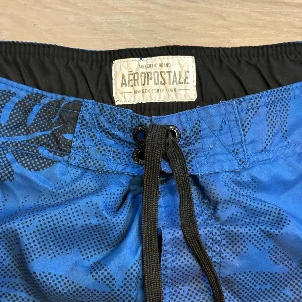 Aeropostale Vintage Y2K Blue Palm Leaf Board Shorts